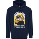 Cats I'm One of Those Morning People Funny Childrens Kids Hoodie Navy Blue
