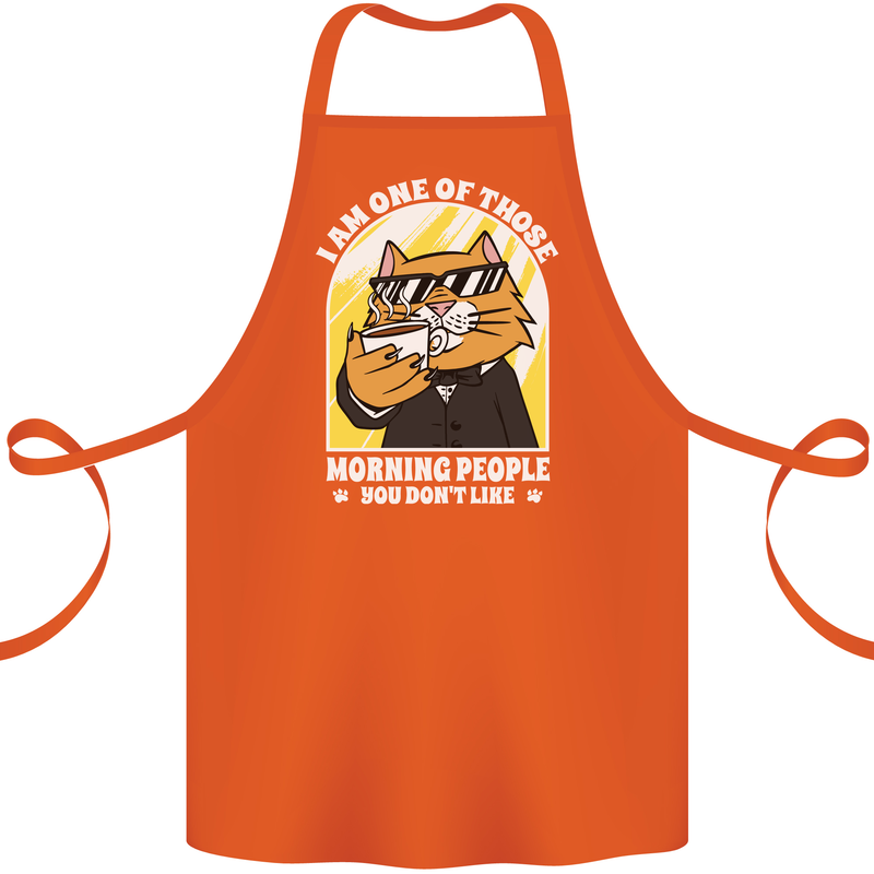 Cats I'm One of Those Morning People Funny Cotton Apron 100% Organic Orange
