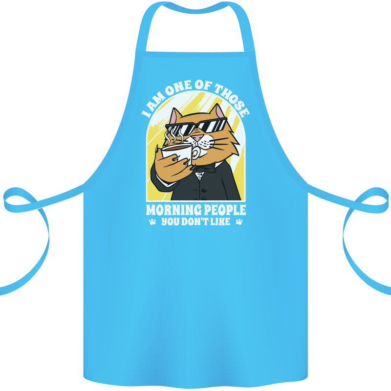 Cats I'm One of Those Morning People Funny Cotton Apron 100% Organic Turquoise