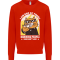 Cats I'm One of Those Morning People Funny Kids Sweatshirt Jumper Bright Red