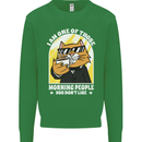 Cats I'm One of Those Morning People Funny Kids Sweatshirt Jumper Irish Green