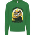 Cats I'm One of Those Morning People Funny Kids Sweatshirt Jumper Irish Green