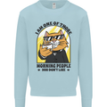 Cats I'm One of Those Morning People Funny Kids Sweatshirt Jumper Light Blue
