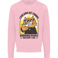 Cats I'm One of Those Morning People Funny Kids Sweatshirt Jumper Light Pink