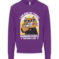 Cats I'm One of Those Morning People Funny Kids Sweatshirt Jumper Purple