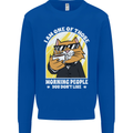 Cats I'm One of Those Morning People Funny Kids Sweatshirt Jumper Royal Blue