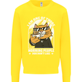 Cats I'm One of Those Morning People Funny Kids Sweatshirt Jumper Yellow