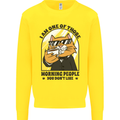 Cats I'm One of Those Morning People Funny Kids Sweatshirt Jumper Yellow