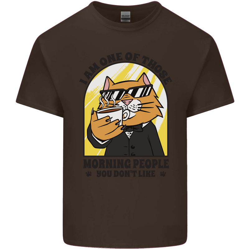 Cats I'm One of Those Morning People Funny Kids T-Shirt Childrens Chocolate