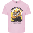 Cats I'm One of Those Morning People Funny Kids T-Shirt Childrens Light Pink