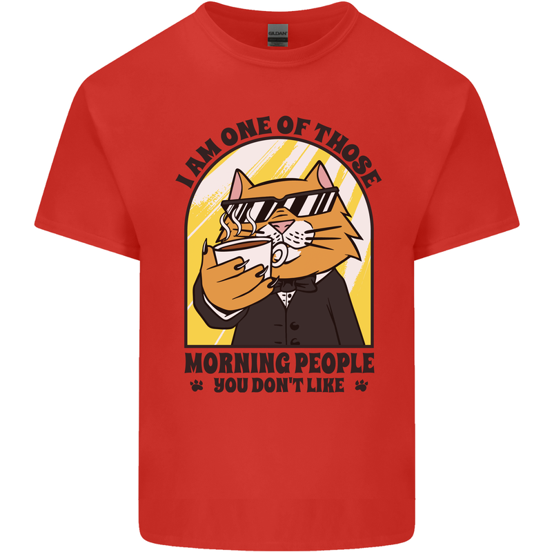 Cats I'm One of Those Morning People Funny Kids T-Shirt Childrens Red