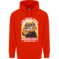 Cats I'm One of Those Morning People Funny Mens 80% Cotton Hoodie Bright Red