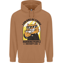 Cats I'm One of Those Morning People Funny Mens 80% Cotton Hoodie Caramel Latte