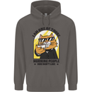 Cats I'm One of Those Morning People Funny Mens 80% Cotton Hoodie Charcoal