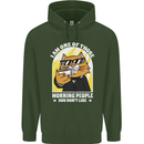 Cats I'm One of Those Morning People Funny Mens 80% Cotton Hoodie Forest Green