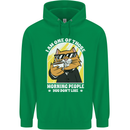 Cats I'm One of Those Morning People Funny Mens 80% Cotton Hoodie Irish Green