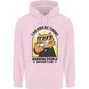 Cats I'm One of Those Morning People Funny Mens 80% Cotton Hoodie Light Pink