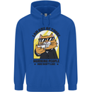 Cats I'm One of Those Morning People Funny Mens 80% Cotton Hoodie Royal Blue