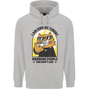Cats I'm One of Those Morning People Funny Mens 80% Cotton Hoodie Sports Grey