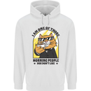Cats I'm One of Those Morning People Funny Mens 80% Cotton Hoodie White