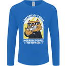 Cats I'm One of Those Morning People Funny Mens Long Sleeve T-Shirt Royal Blue