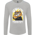 Cats I'm One of Those Morning People Funny Mens Long Sleeve T-Shirt Sports Grey