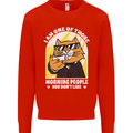 Cats I'm One of Those Morning People Funny Mens Sweatshirt Jumper Bright Red