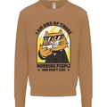 Cats I'm One of Those Morning People Funny Mens Sweatshirt Jumper Caramel Latte