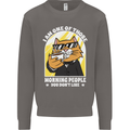 Cats I'm One of Those Morning People Funny Mens Sweatshirt Jumper Charcoal