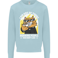 Cats I'm One of Those Morning People Funny Mens Sweatshirt Jumper Light Blue