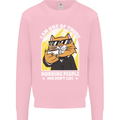 Cats I'm One of Those Morning People Funny Mens Sweatshirt Jumper Light Pink