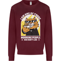 Cats I'm One of Those Morning People Funny Mens Sweatshirt Jumper Maroon