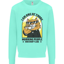 Cats I'm One of Those Morning People Funny Mens Sweatshirt Jumper Peppermint