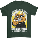 Cats I'm One of Those Morning People Funny Mens T-Shirt Cotton Gildan Forest Green