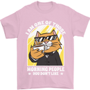 Cats I'm One of Those Morning People Funny Mens T-Shirt Cotton Gildan Light Pink