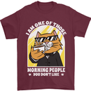 Cats I'm One of Those Morning People Funny Mens T-Shirt Cotton Gildan Maroon