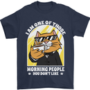 Cats I'm One of Those Morning People Funny Mens T-Shirt Cotton Gildan Navy Blue