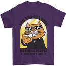 Cats I'm One of Those Morning People Funny Mens T-Shirt Cotton Gildan Purple