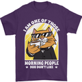 Cats I'm One of Those Morning People Funny Mens T-Shirt Cotton Gildan Purple