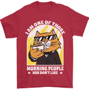 Cats I'm One of Those Morning People Funny Mens T-Shirt Cotton Gildan Red