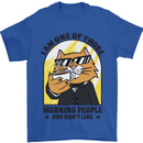 Cats I'm One of Those Morning People Funny Mens T-Shirt Cotton Gildan Royal Blue
