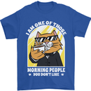 Cats I'm One of Those Morning People Funny Mens T-Shirt Cotton Gildan Royal Blue