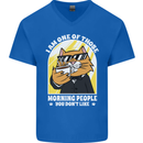 Cats I'm One of Those Morning People Funny Mens V-Neck Cotton T-Shirt Royal Blue