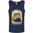 Cats I'm One of Those Morning People Funny Mens Vest Tank Top Navy Blue
