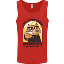 Cats I'm One of Those Morning People Funny Mens Vest Tank Top Red