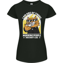 Cats I'm One of Those Morning People Funny Womens Petite Cut T-Shirt Black