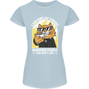 Cats I'm One of Those Morning People Funny Womens Petite Cut T-Shirt Light Blue