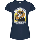 Cats I'm One of Those Morning People Funny Womens Petite Cut T-Shirt Navy Blue
