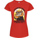 Cats I'm One of Those Morning People Funny Womens Petite Cut T-Shirt Red