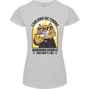 Cats I'm One of Those Morning People Funny Womens Petite Cut T-Shirt Sports Grey